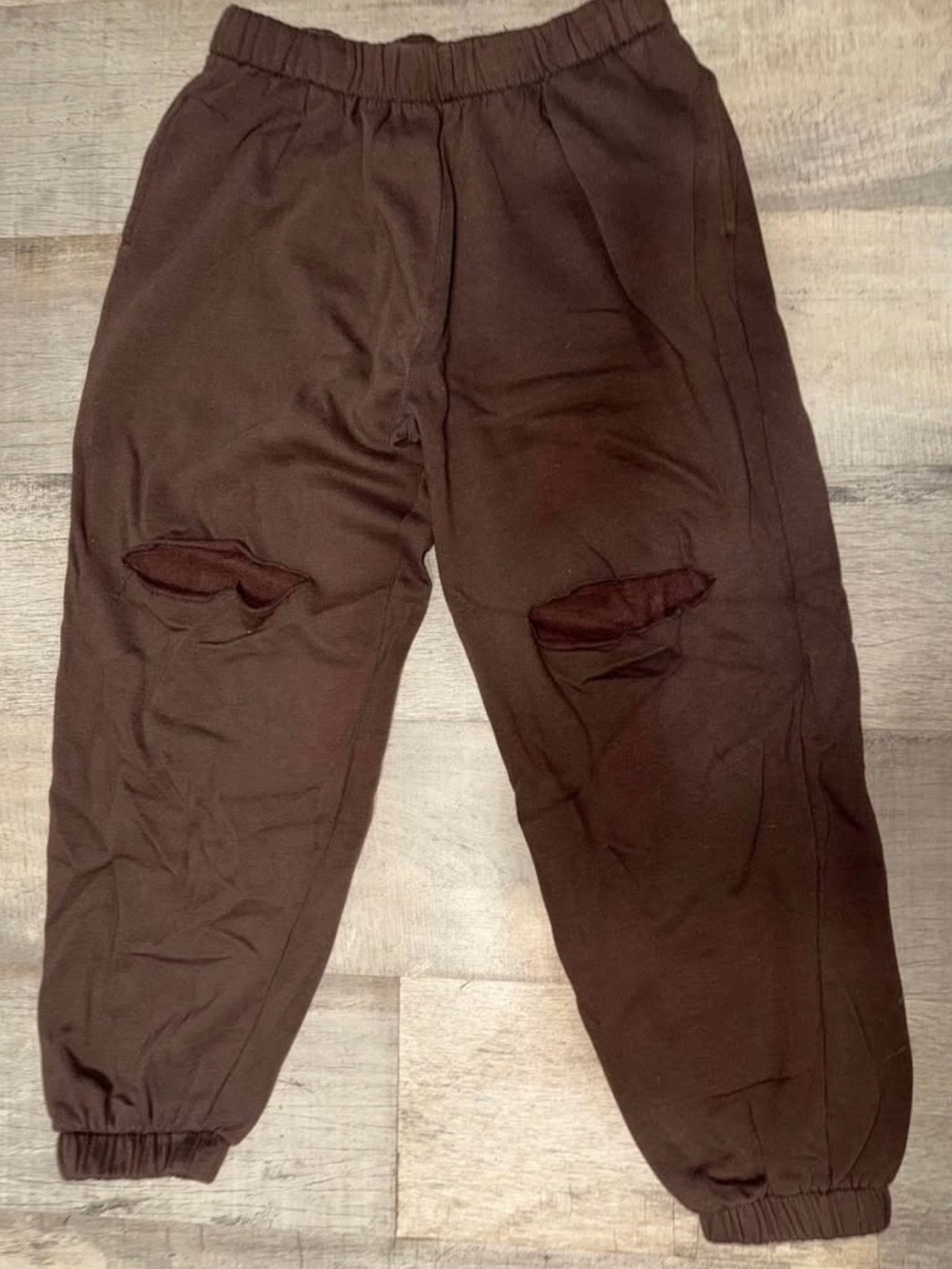 XL ripped knee Reflex brown joggers
